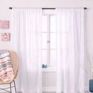 opalhouse crushed sheer curtain panel white 95"x52” (set of 4)
